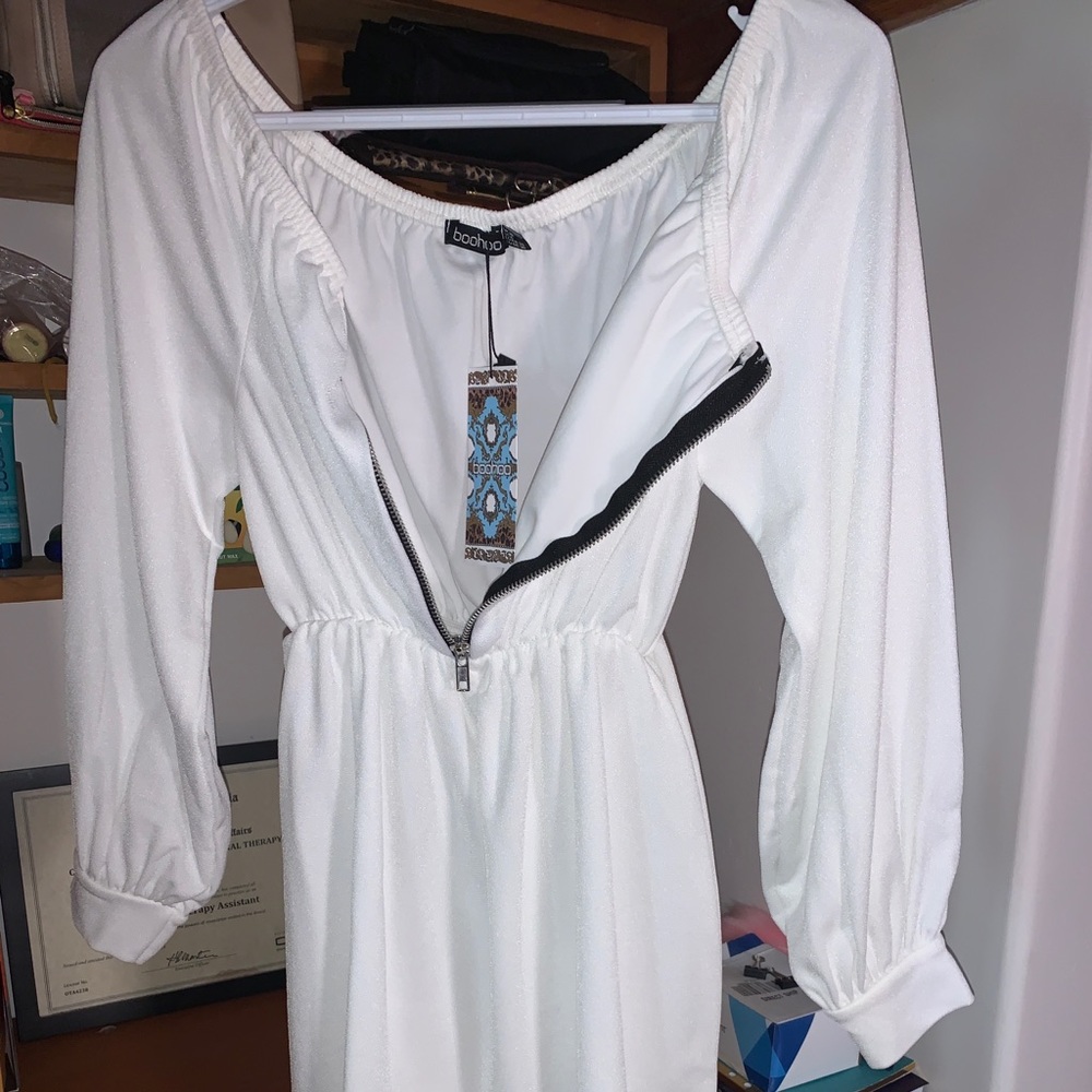 Long sleeved white dress